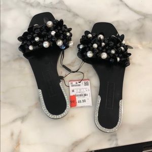 NWT Zara slip on sandals